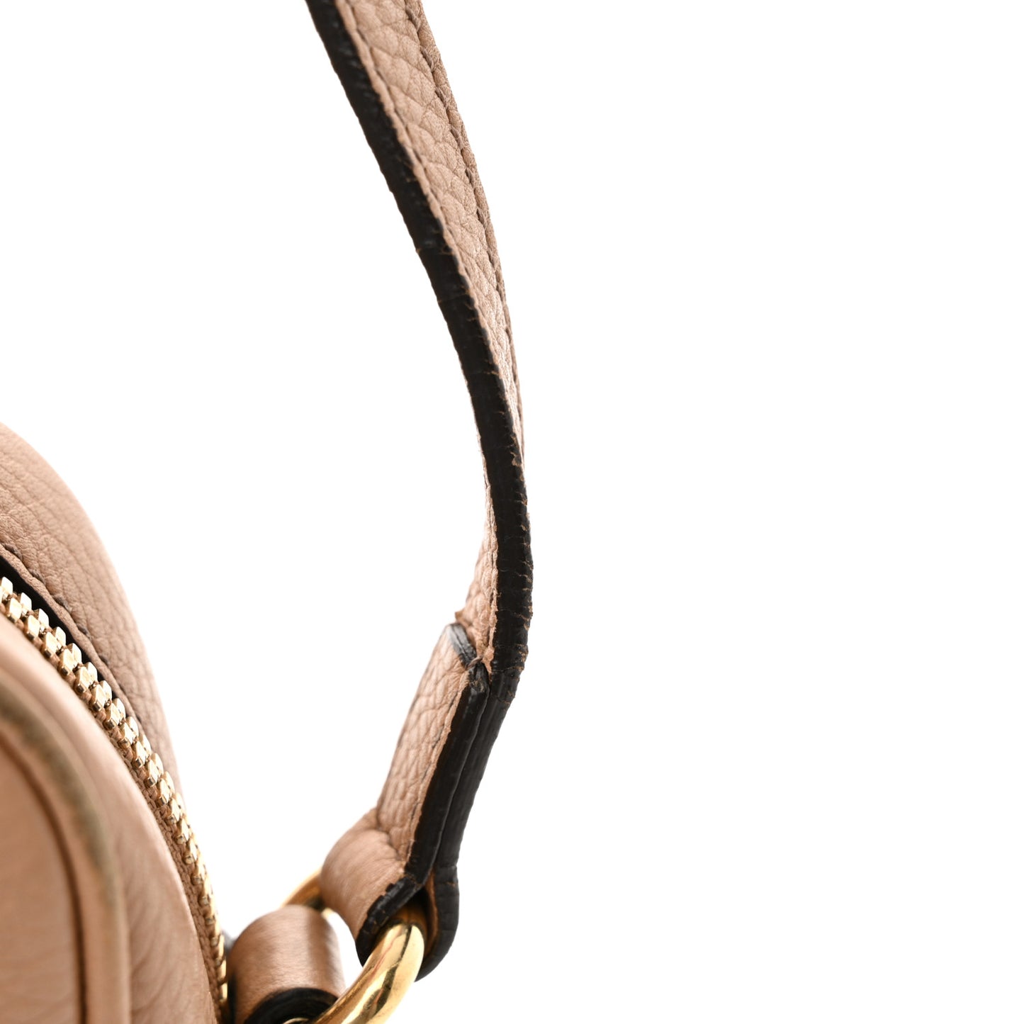 Pebbled Calfskin Small Soho Disco Bag Rose Beige