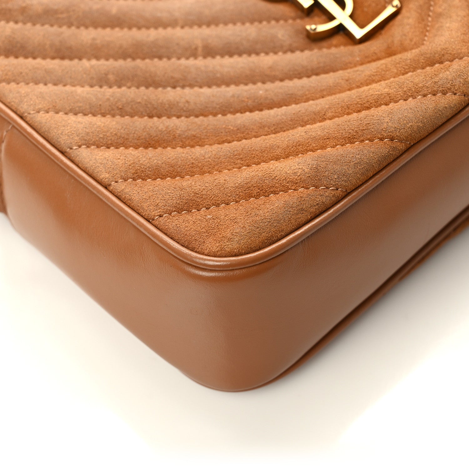Saint Laurent Suede Matelasse Monogram Lou Camera Bag Cinnamon 10 of 12