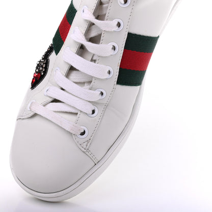 Gucci Calfskin Web Studded Womens Arrow Ace Sneakers 40 White 9 of 14