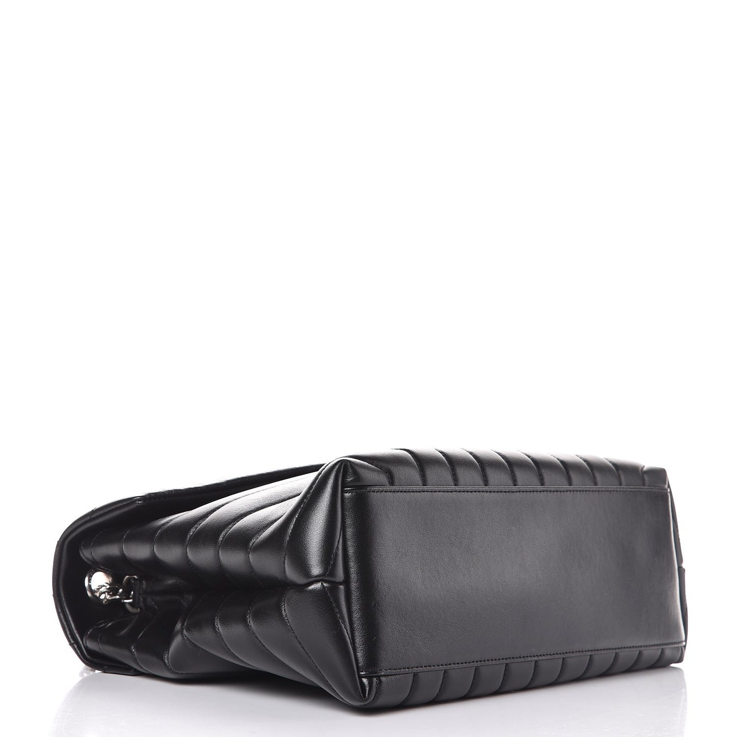 Calfskin Y Quilted Monogram Medium Loulou Chain Satchel Black