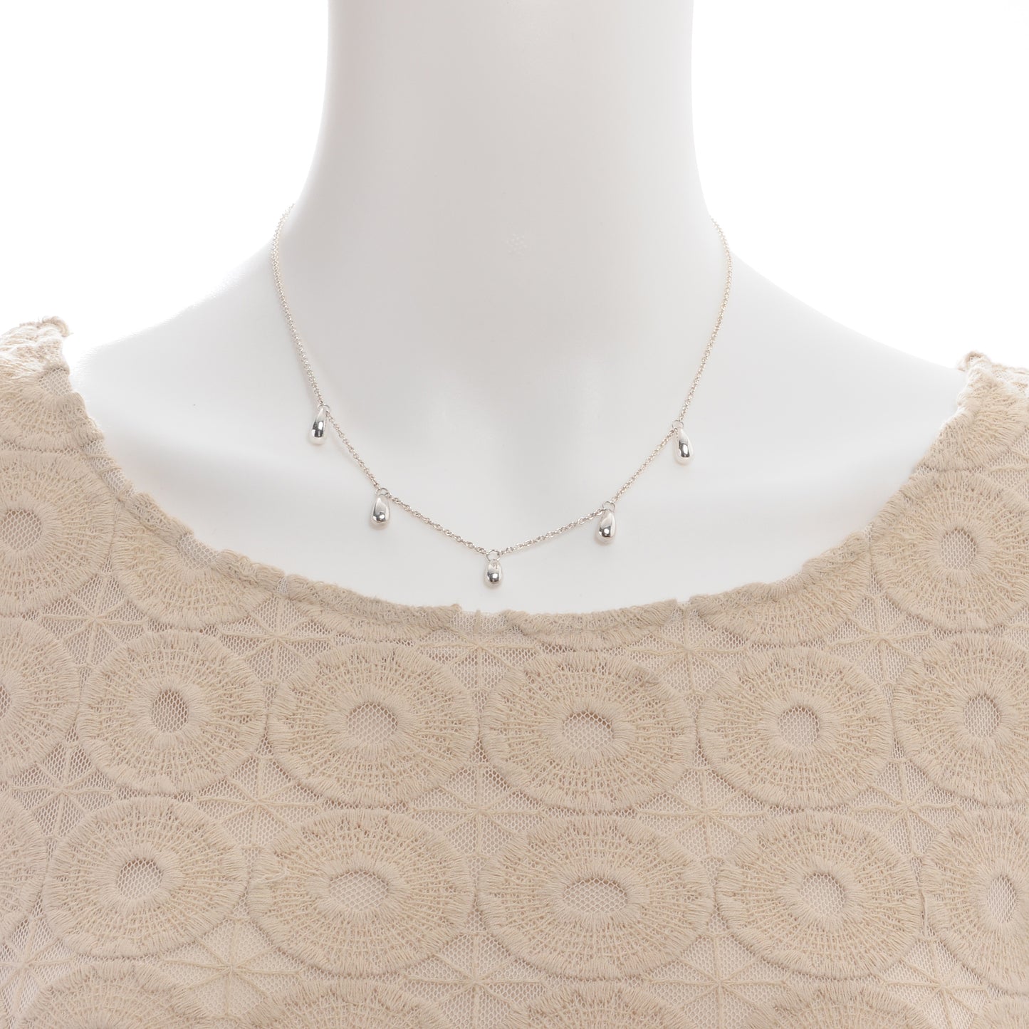 Sterling Silver Elsa Peretti Teardrops Necklace