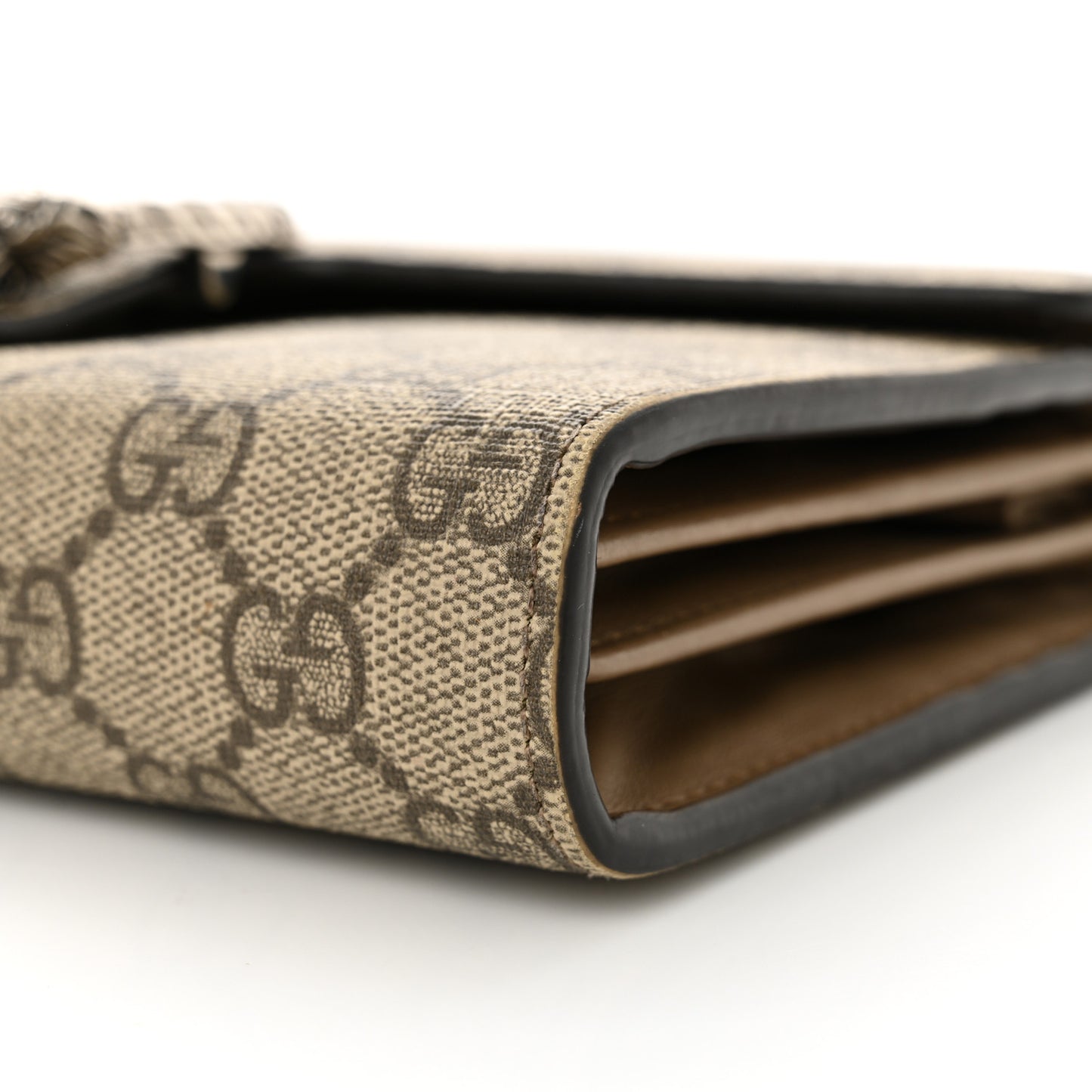 GG Supreme Monogram Mini Dionysus Chain Wallet Beige Taupe