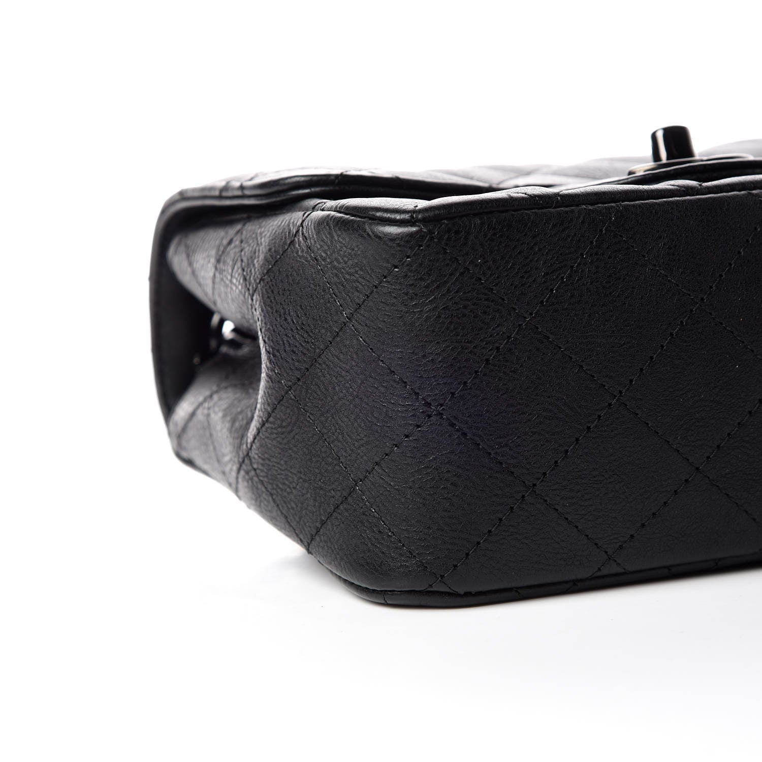 Chanel Crumpled Calfskin Quilted Mini Square Flap So Black 5 of 10