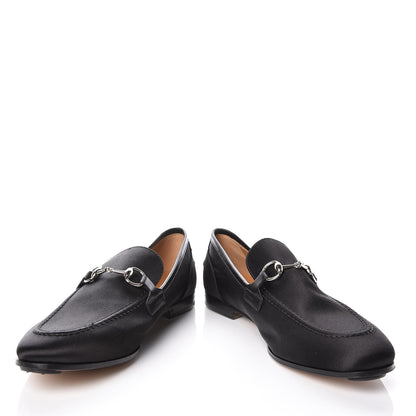 Gucci Satin Jordaan Womens Loafers 37.5 Black 5 of 12
