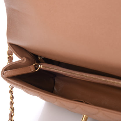 Chanel Caviar Lizard Quilted Small Coco Handle Flap Beige 5 of 9