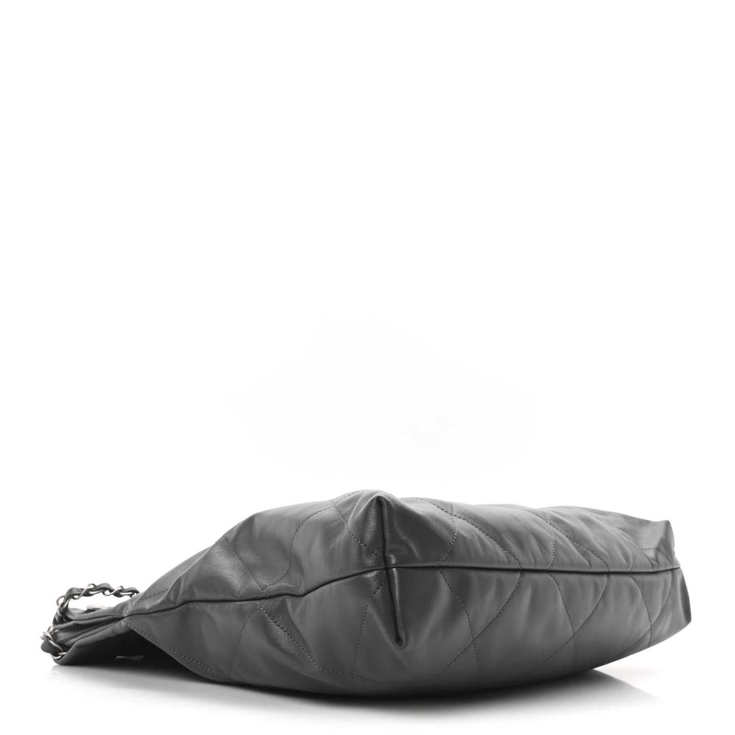 Shiny Calfskin Quilted Chanel 22 Dark Grey