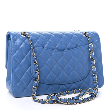 Chanel Caviar Quilted Medium Double Flap Blue 2 of 4