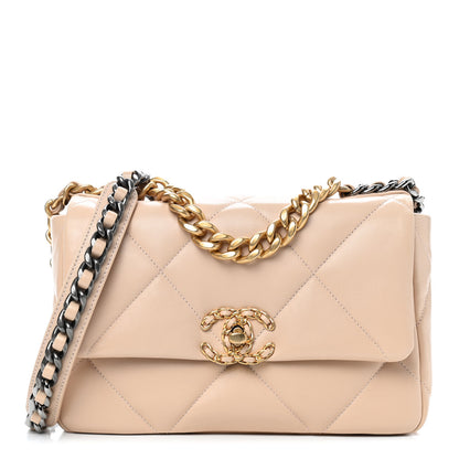 Chanel Lambskin Quilted Medium Chanel 19 Flap Beige 1 of 8