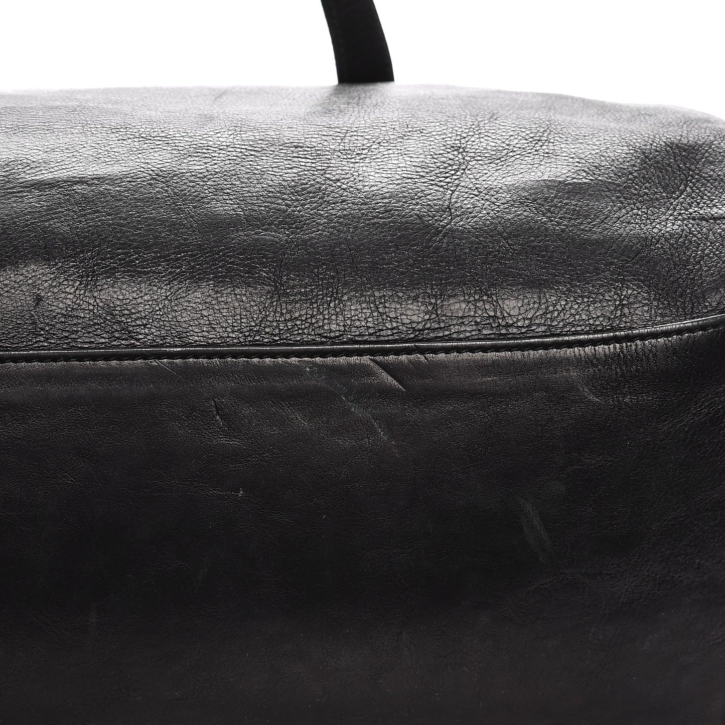 Glace Calf Zippers Dome Satchel Black