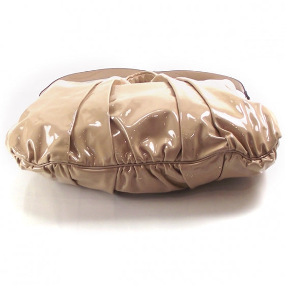 Patent Leather Hysteria Hobo Beige