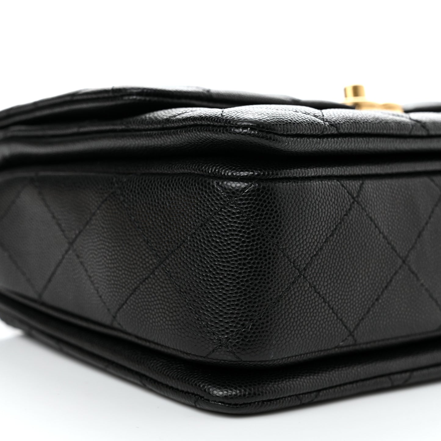 Caviar Quilted Coco First Flap Black