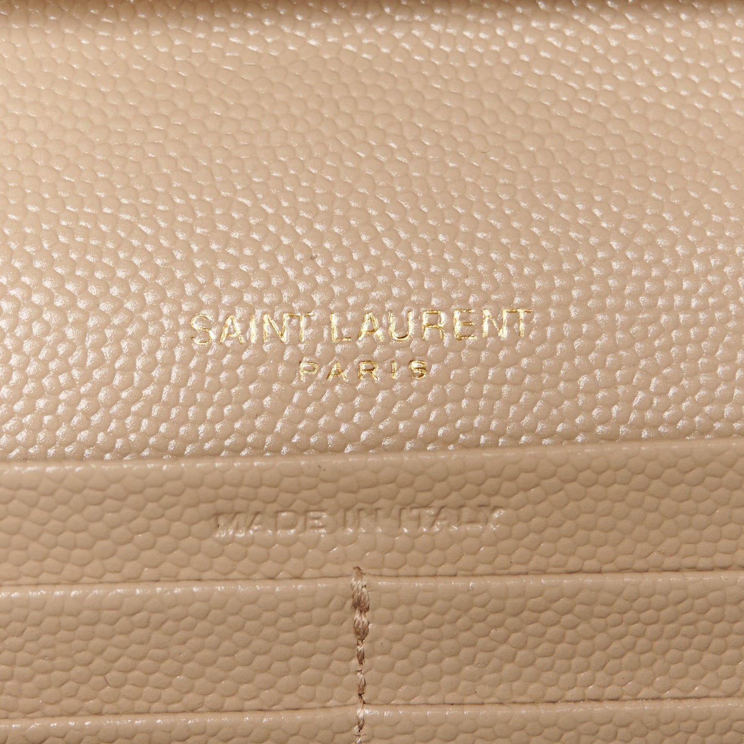 Grain De Poudre Mixed Matelasse Triquilt Monogram Chain Wallet Dark Beige