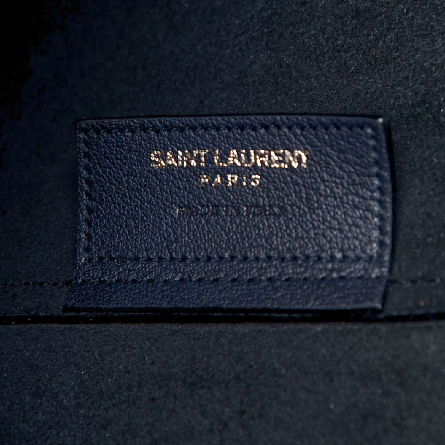 Saint Laurent Calfskin Large Shopping Tote Deep Marine 6 of 11