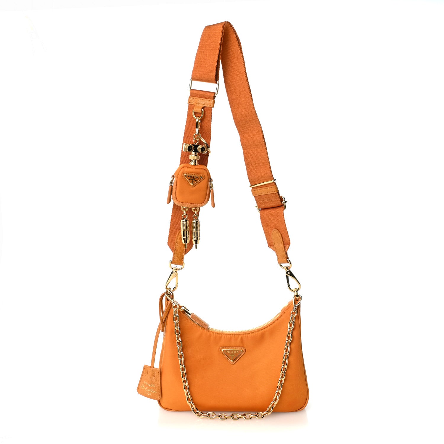Gerry Arfiansyah品 Prada Nylon Saffiano Re-Edition 2005 Shoulder Bag Amber 1988191