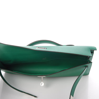 Hermes Swift Kelly Cut Clutch Pochette Vert Vertigo 7 of 26