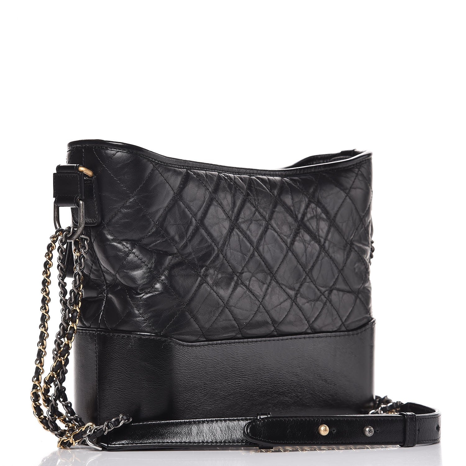 Chanel Aged Calfskin Quilted Medium Gabrielle Hobo Black 3 of 9