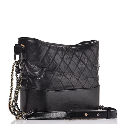 Chanel Aged Calfskin Quilted Medium Gabrielle Hobo Black 3 of 9