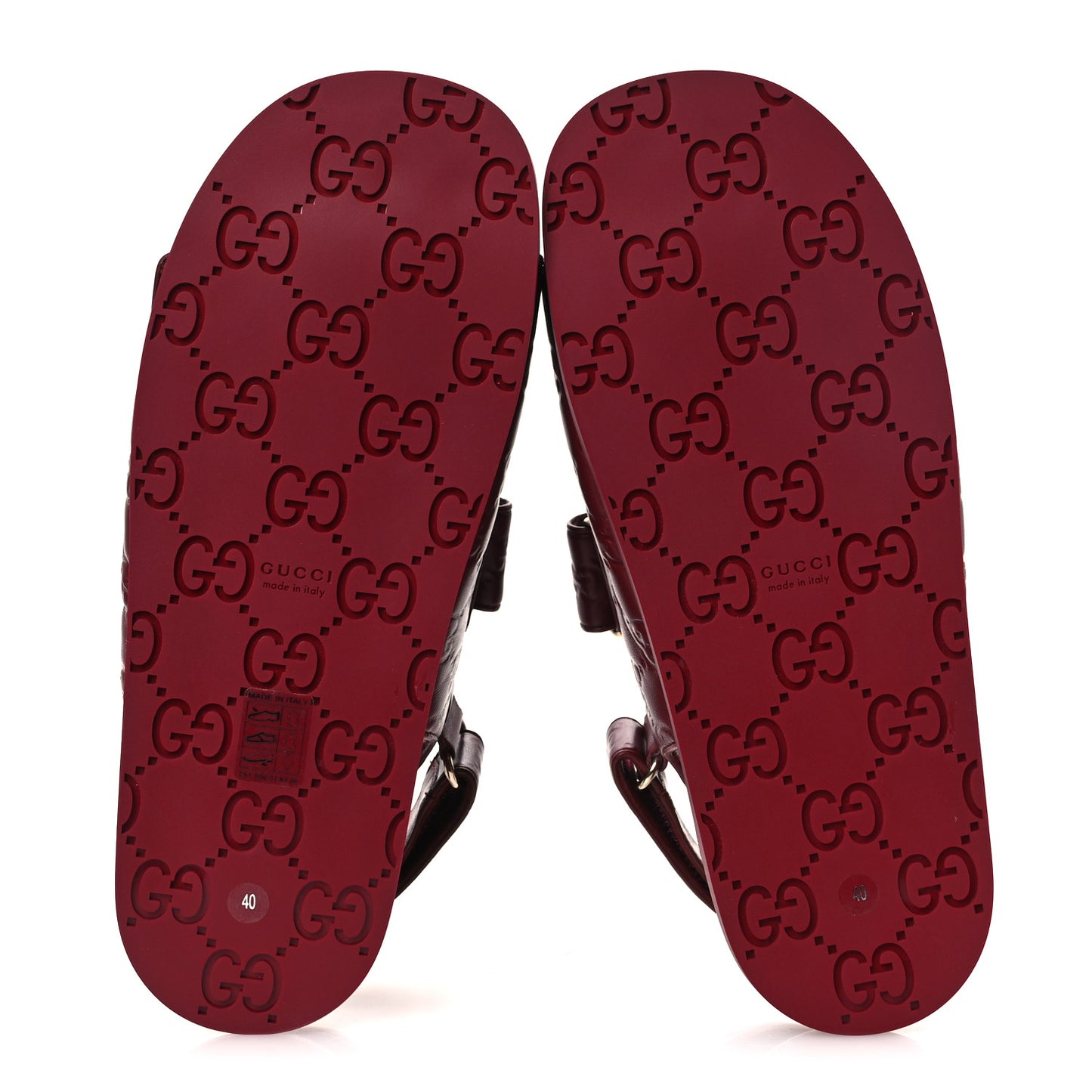 Guccissima GG Embossed Womens Sandals 40 Rosso Ancora