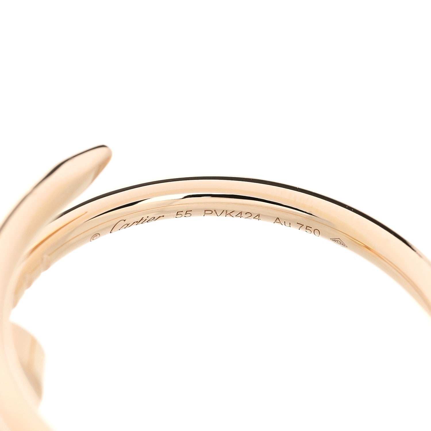 Cartier 18K Yellow Gold Small Juste Un Clou Ring 55 7.25 4 of 5