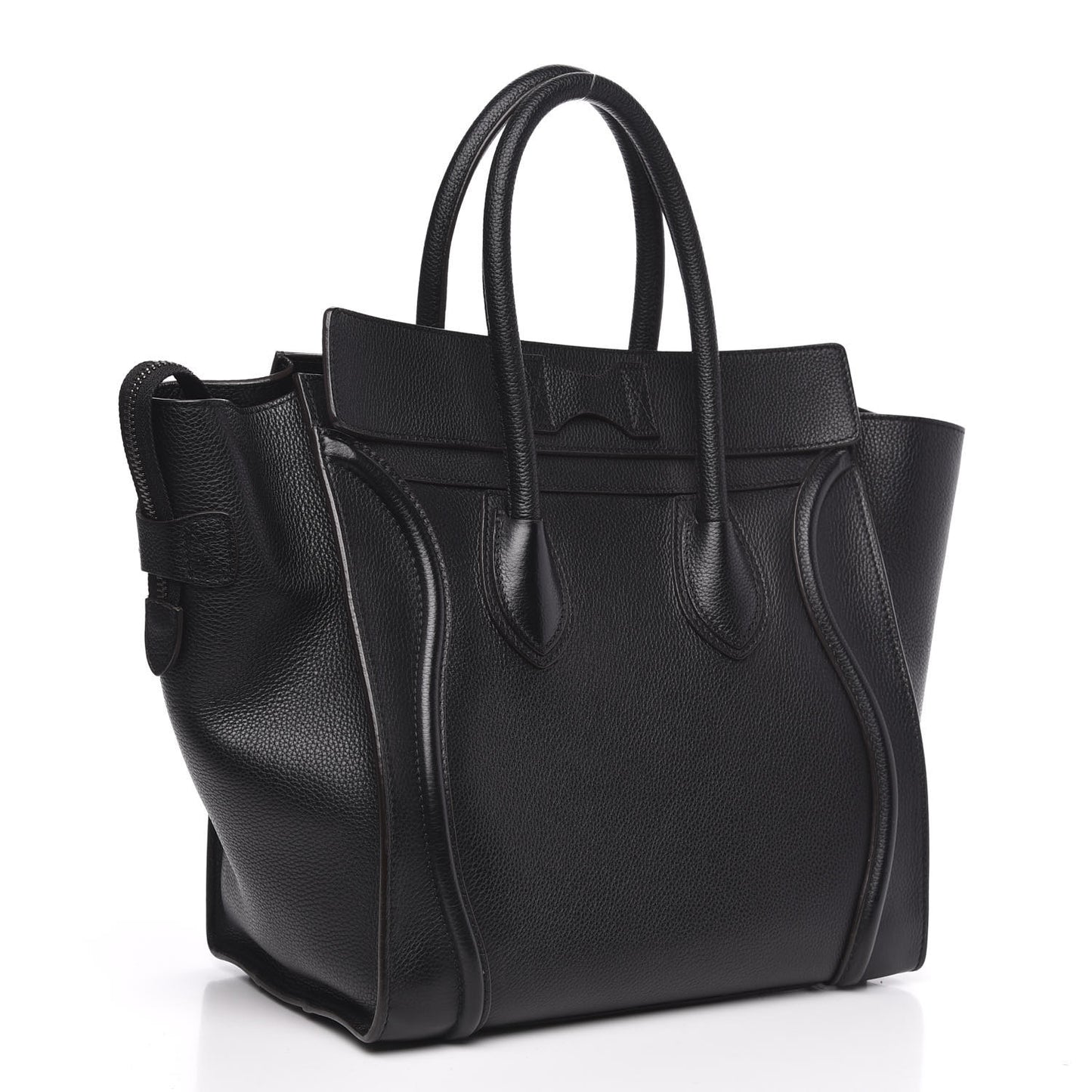 Drummed Calfskin Mini Luggage Black
