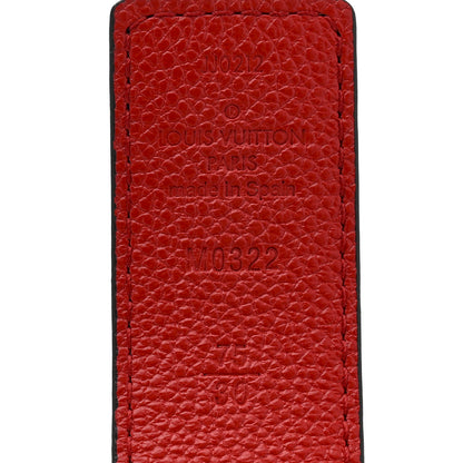 Louis Vuitton Monogram Calfskin LV Initiales Reversible Belt 75 30 Red 3 of 6