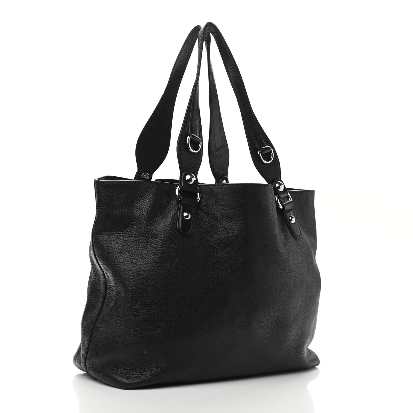 Calfskin Medium Icon Bit Tote Black