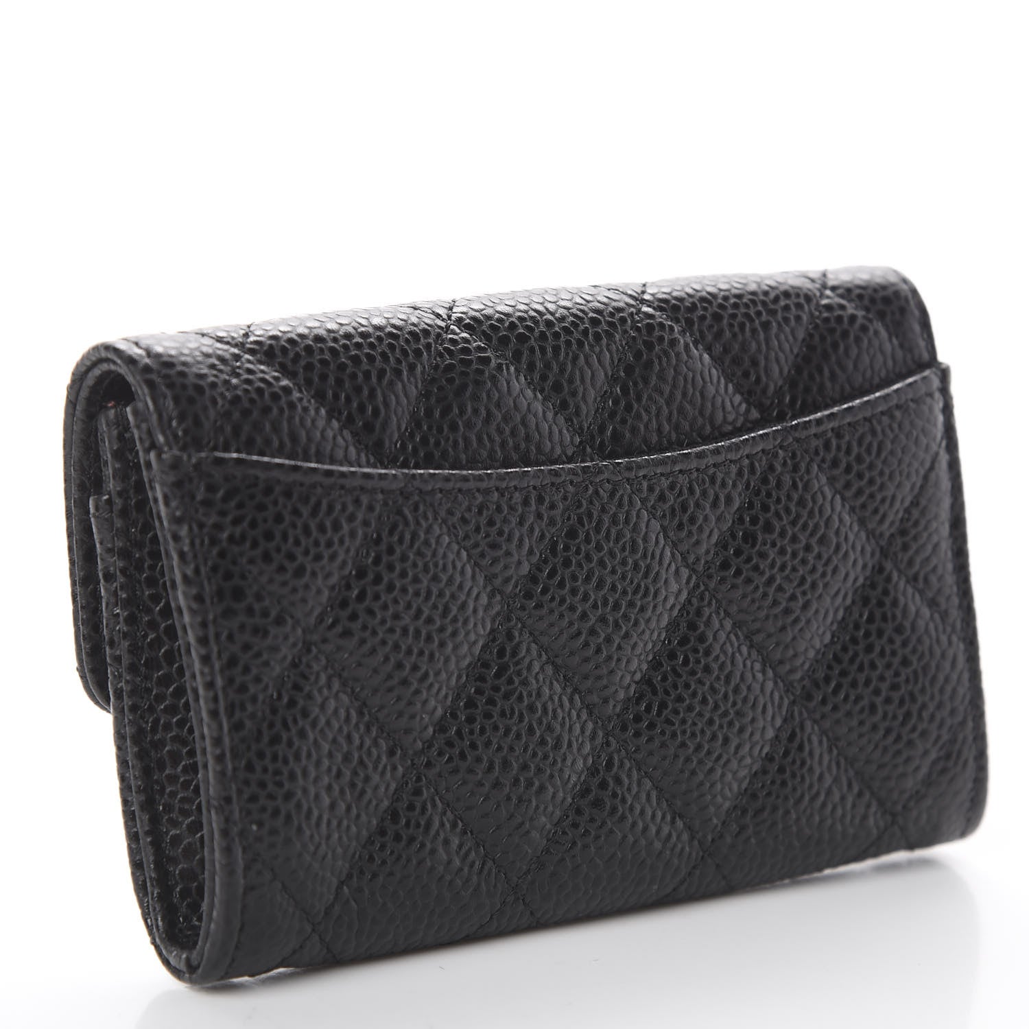 Chanel Caviar Quilted Flap Card Holder Wallet Black 2 of 6