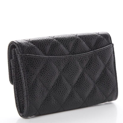 Chanel Caviar Quilted Flap Card Holder Wallet Black 2 of 6