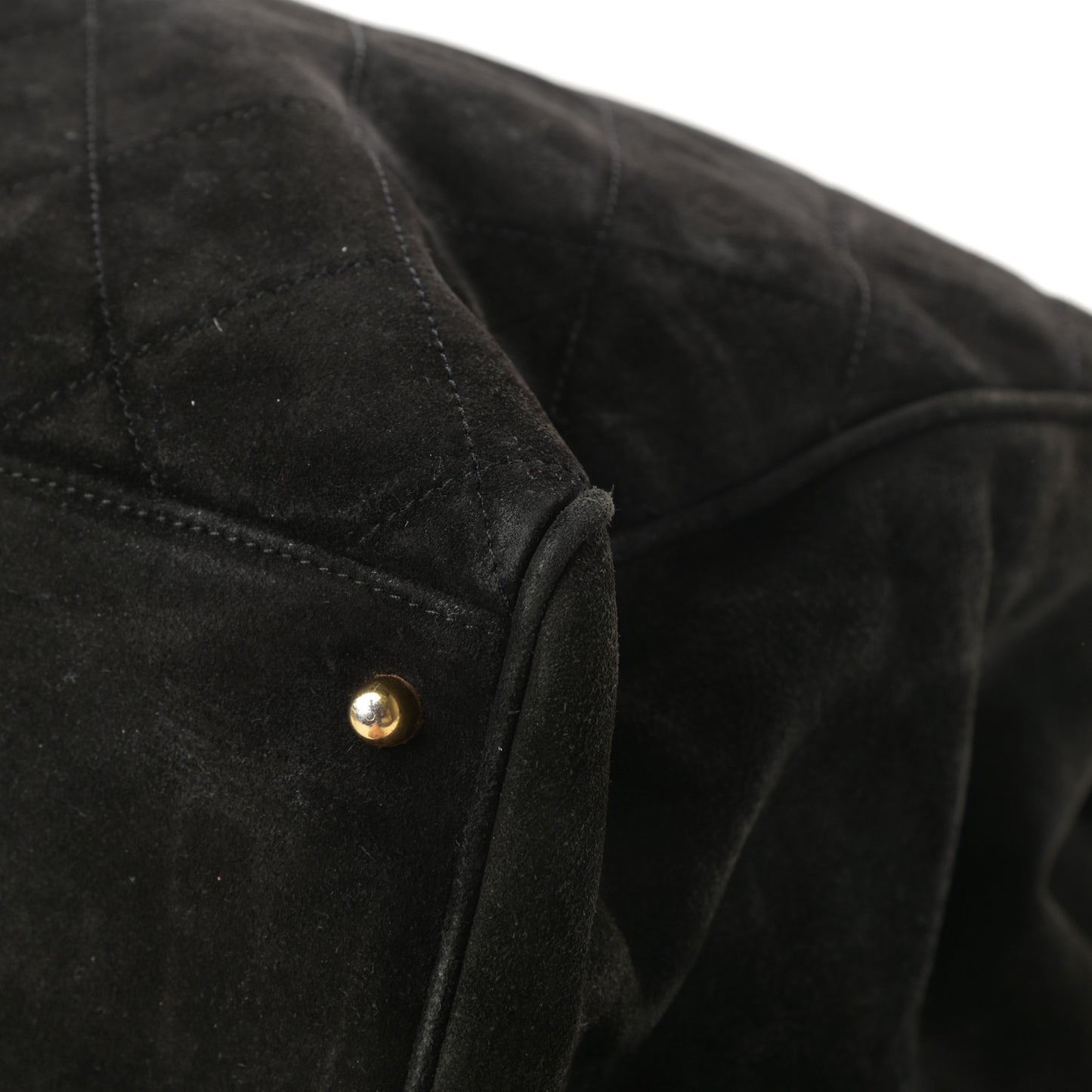 Suede Quilted XL Weekender Bag Black