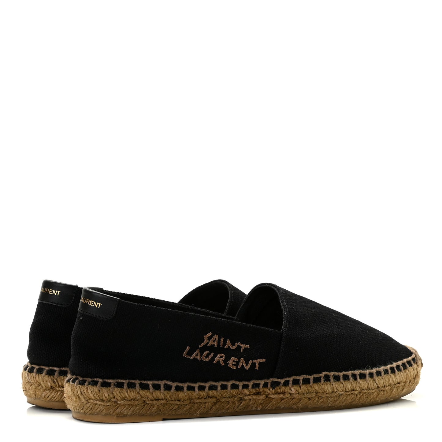 Canvas Nappa Elba Light Logo Embroidered Espadrilles 37.5 Black