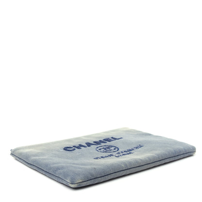 Chanel Canvas Sequins Large Deauville Cosmetic Pouch Navy 4 of 8
