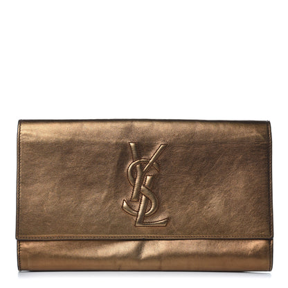 Saint Laurent Metallic Calfskin Monogram Large Belle De Jour Clutch Bronze 1 of 15