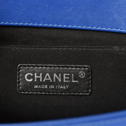 Chanel Patent Calfskin Quilted Medium Plexiglass Boy Flap Blue 5 of 14