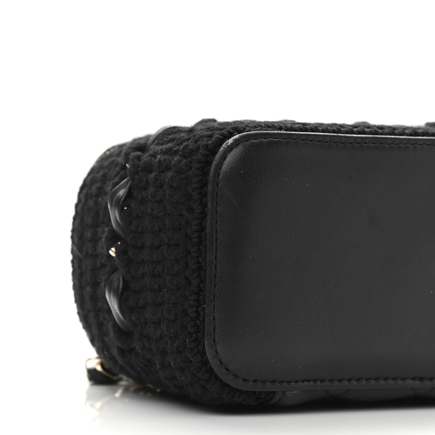 Chanel Lambskin Crochet Quilted Small Vanity Case With Chain Black 9 of 11