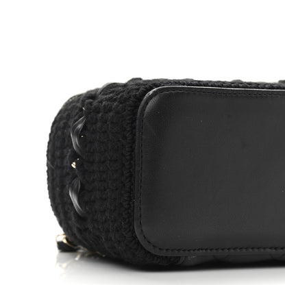 Chanel Lambskin Crochet Quilted Small Vanity Case With Chain Black 9 of 11