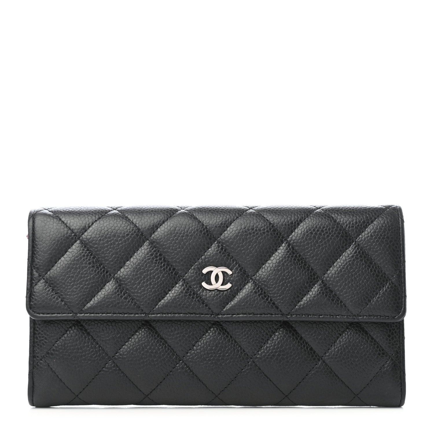 Chanel Caviar Quilted Large Gusset Flap Wallet Black 1 of 8