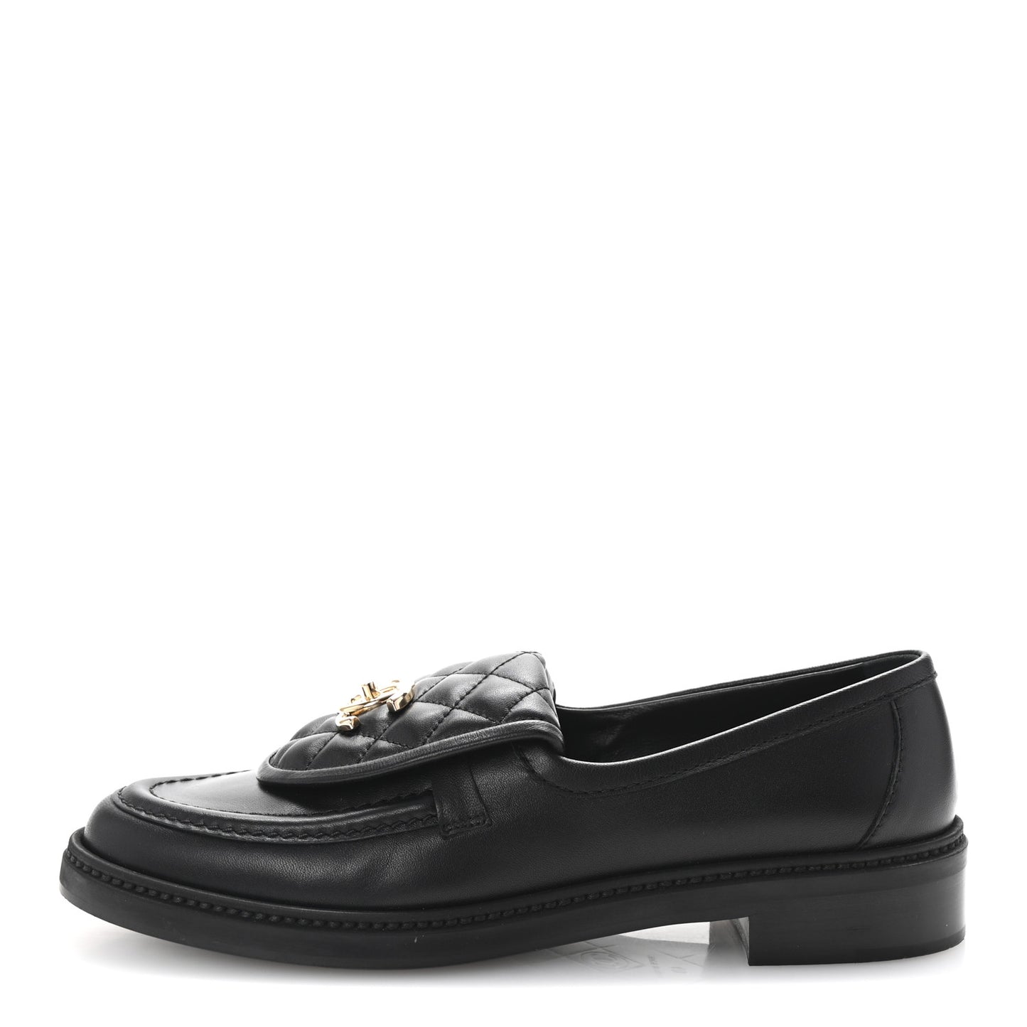 Lambskin Quilted CC Turnlock Loafers 40 Black