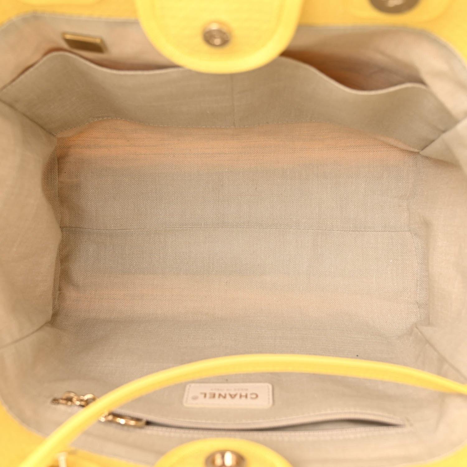 Chanel Mixed Fibers Small Deauville Tote Yellow 5 of 12