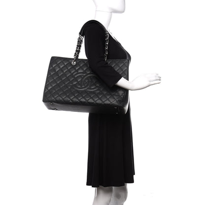 Chanel Caviar Quilted XL Grand Shopping Tote GST Black 2 of 12