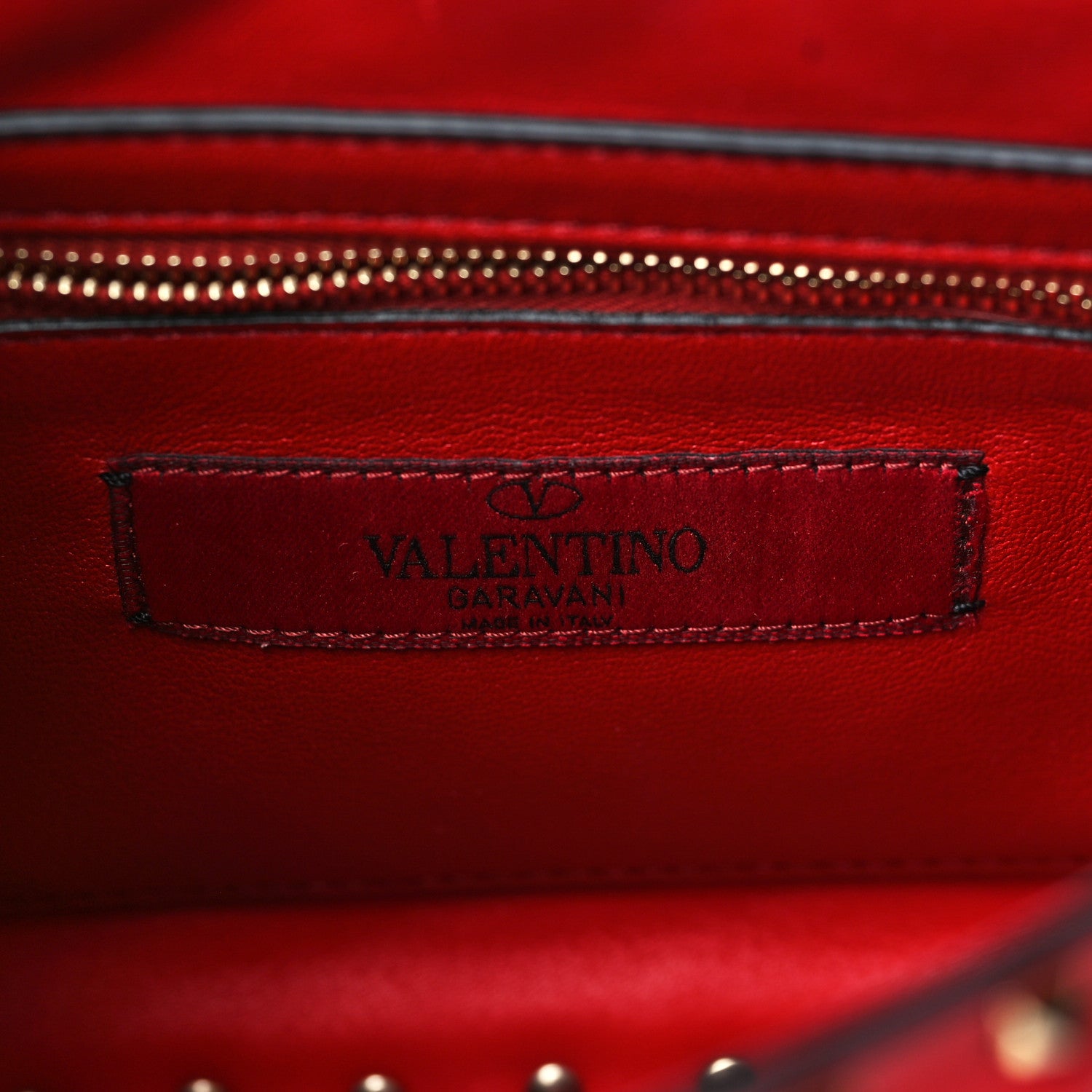 Valentino Garavani Lambskin Medium Rockstud Spike Shoulder Bag Red 6 of 9