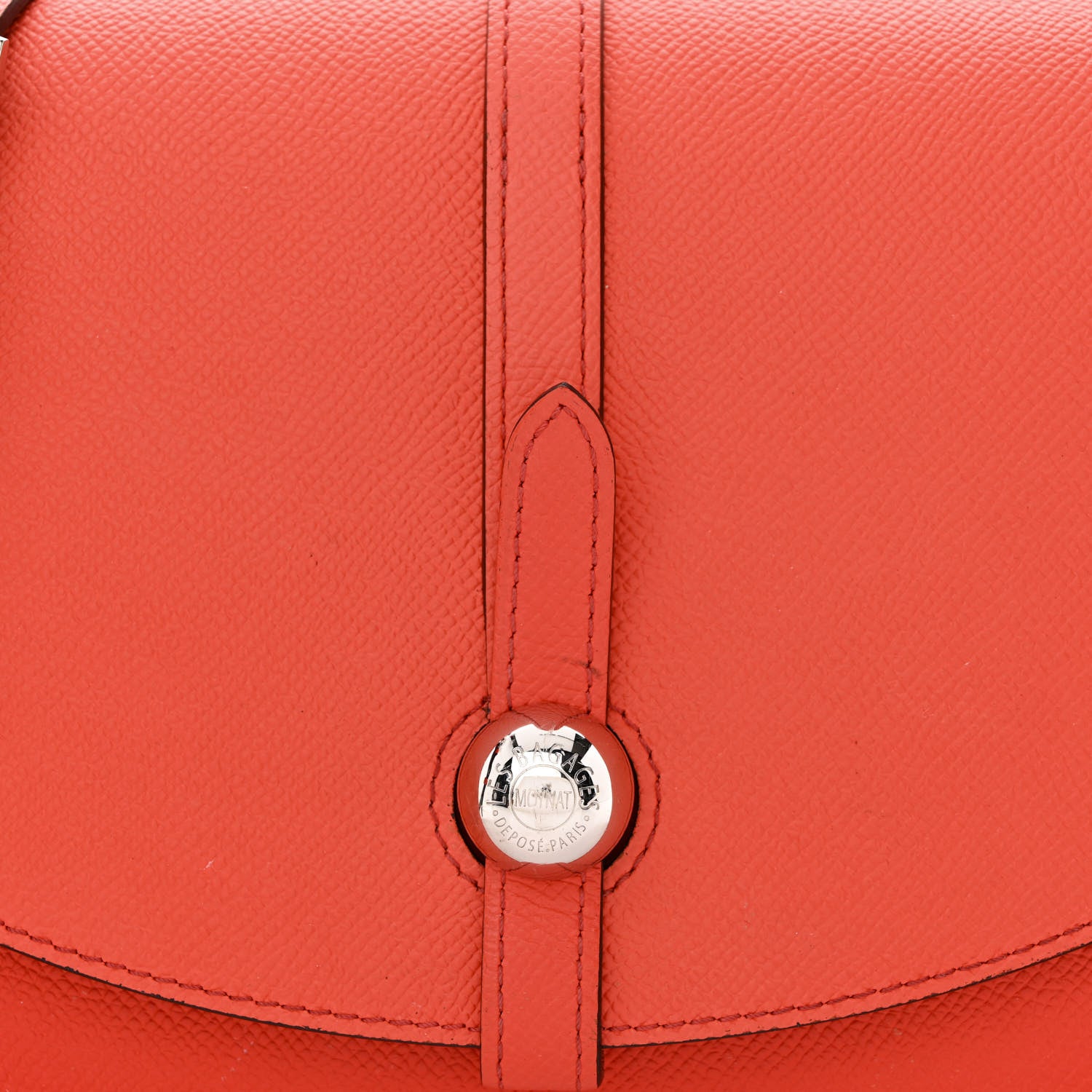 Moynat Carat Calfskin Madeleine Bag Coral Zinc 7 of 12