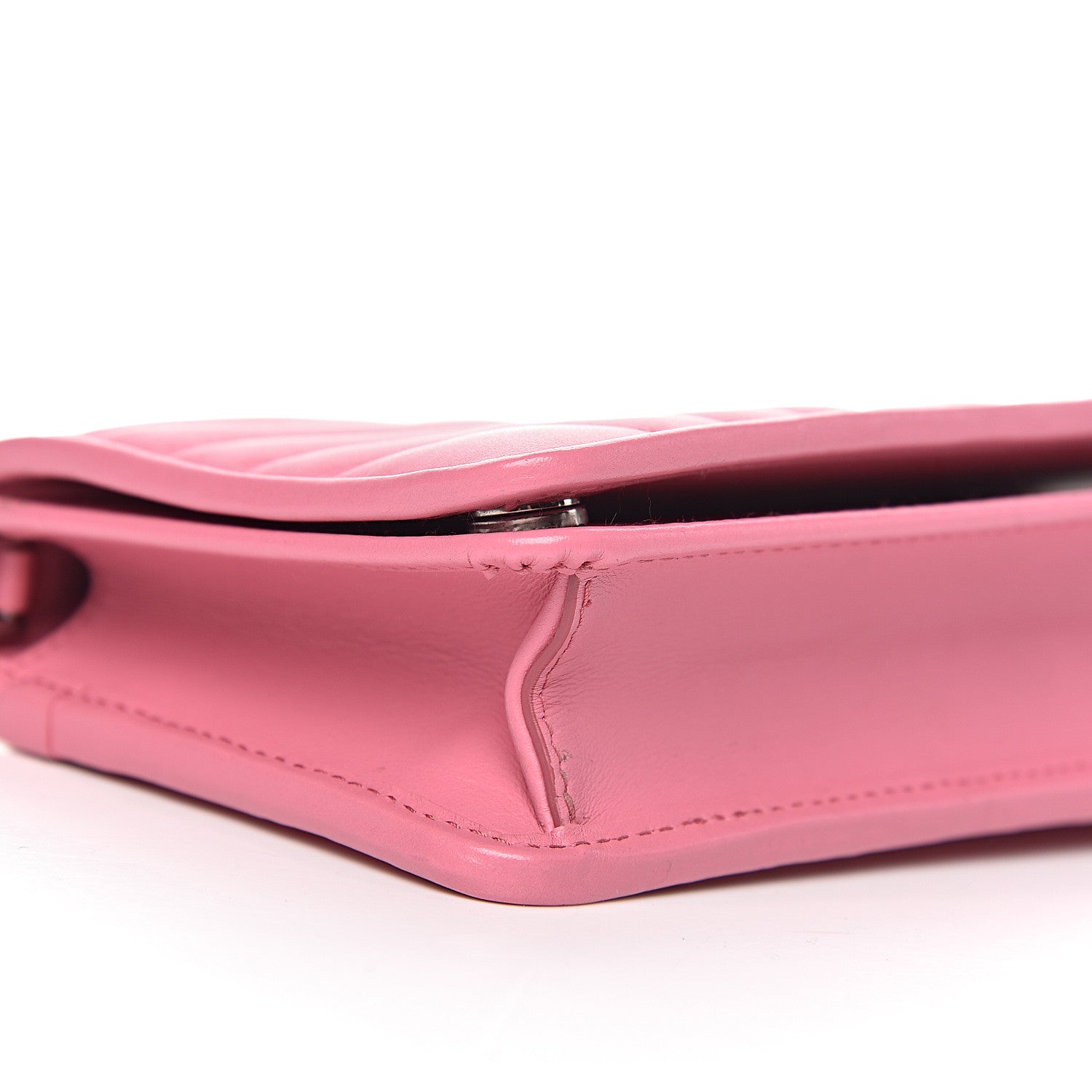 Prada Soft Calf Quilted Diagramme Chain Wallet Begonia 8 of 10