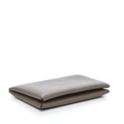 Hermes Chevre Mysore Calvi Card Case Etoupe 4 of 7