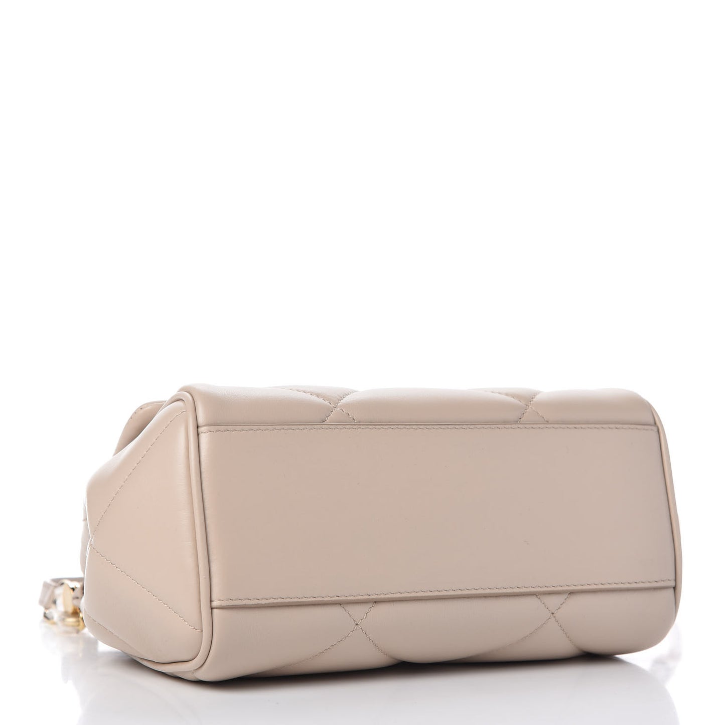 Calfskin Quilted Small Miss Sicily Satchel Beige