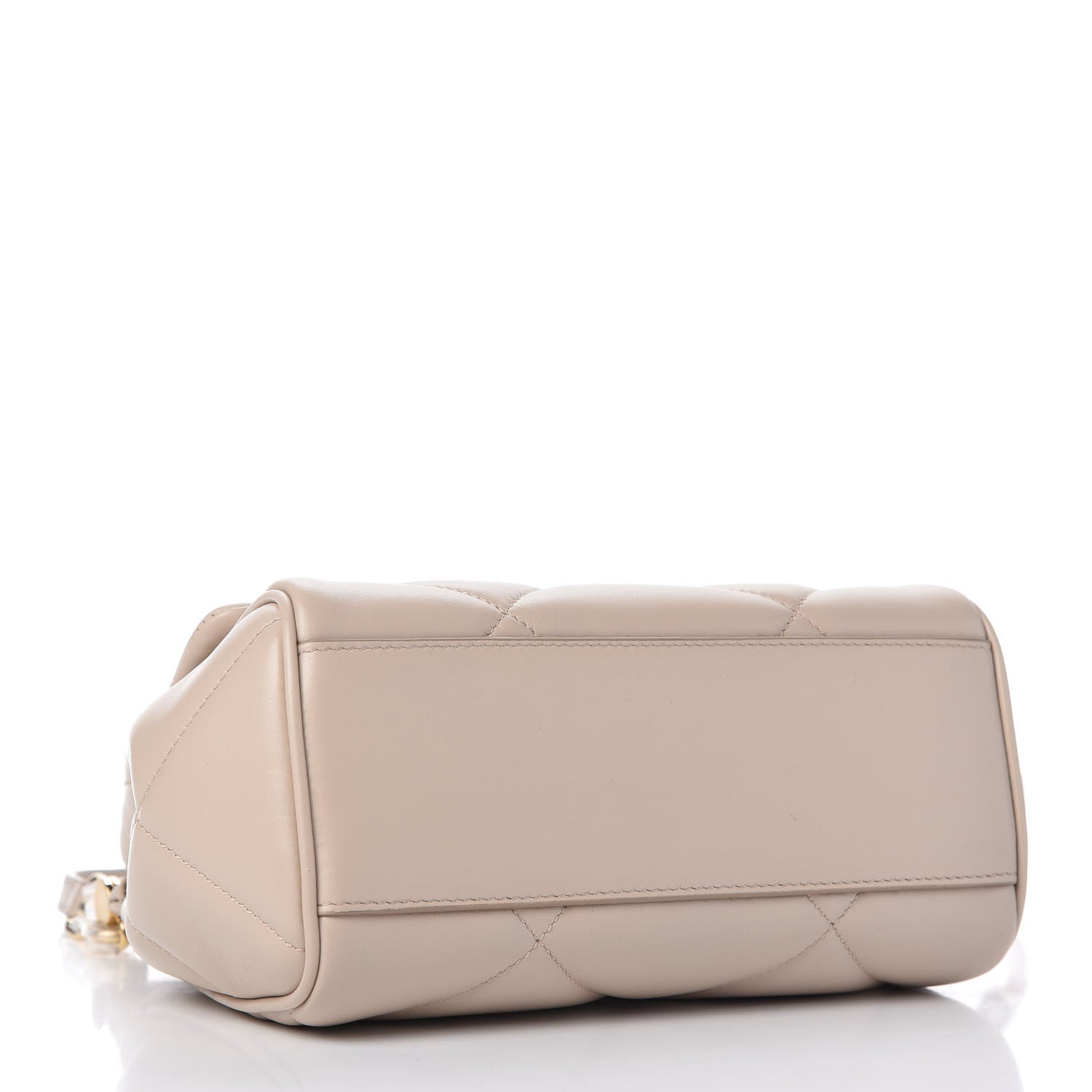 Dolce & Gabbana Calfskin Quilted Small Miss Sicily Satchel Beige 4 of 9