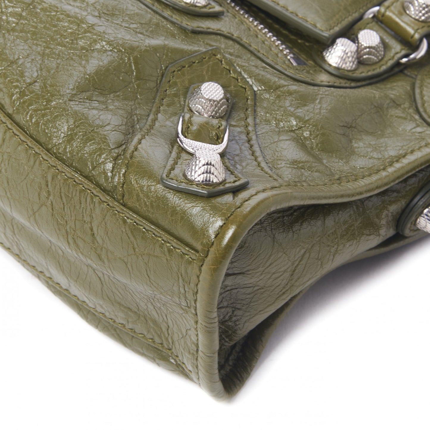Agneau Giant 12 Gold Hardware Mini City Olive
