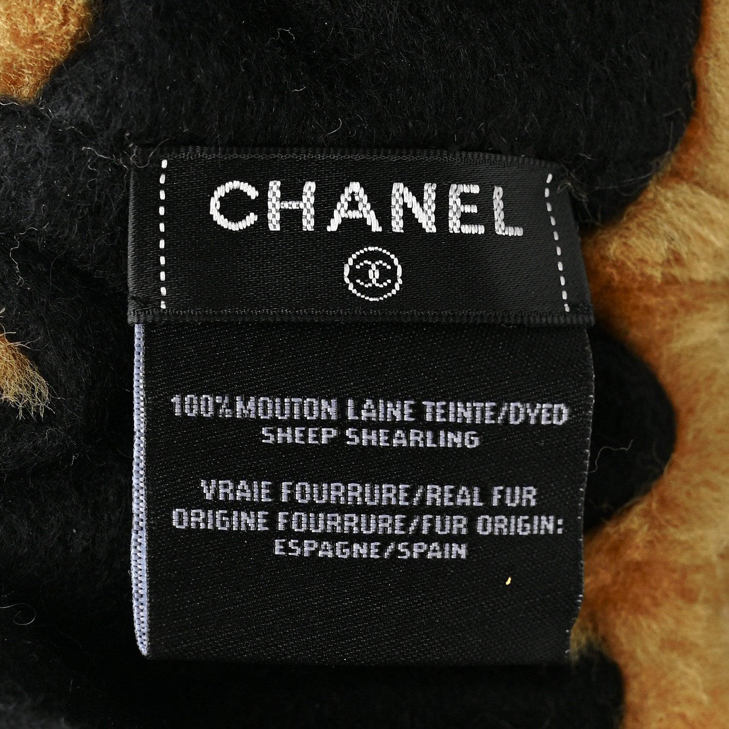Chanel Dyed Shearling CC Headband Brown Black 4 of 4