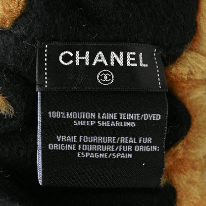 Chanel Dyed Shearling CC Headband Brown Black 4 of 4