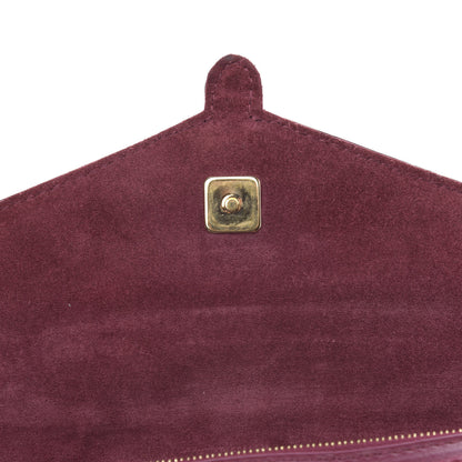 Fendi Pequin Vitello Large Chameleon Envelope Clutch Tobacco Amarena 9 of 10