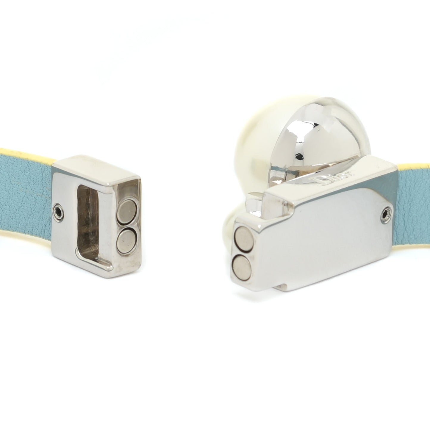 Calfskin Pearl Double Bracelet M Blue